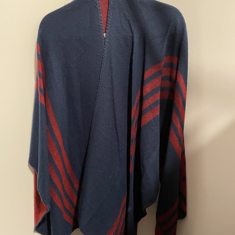 Blue and red shawl